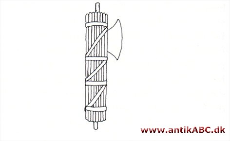 Risknippe omviklet med bånd. Fra midten af knippet stikker en økse ud. Oprindelig det romerske symbol på autoritet. Benyttet som dekorationselement i nyklassicismen